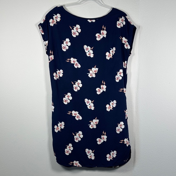 Patagonia June Lake Dress Women’s M Navy Blue Floral Organic Cotton Casual Shift - Picture 3 of 8